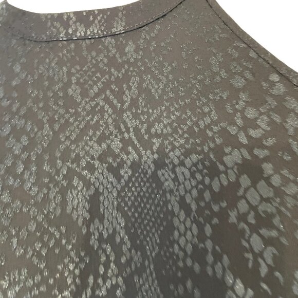 NWT michael kors black snake print long cold shoulder sleeve flounce hem dress S - Picture 9 of 9
